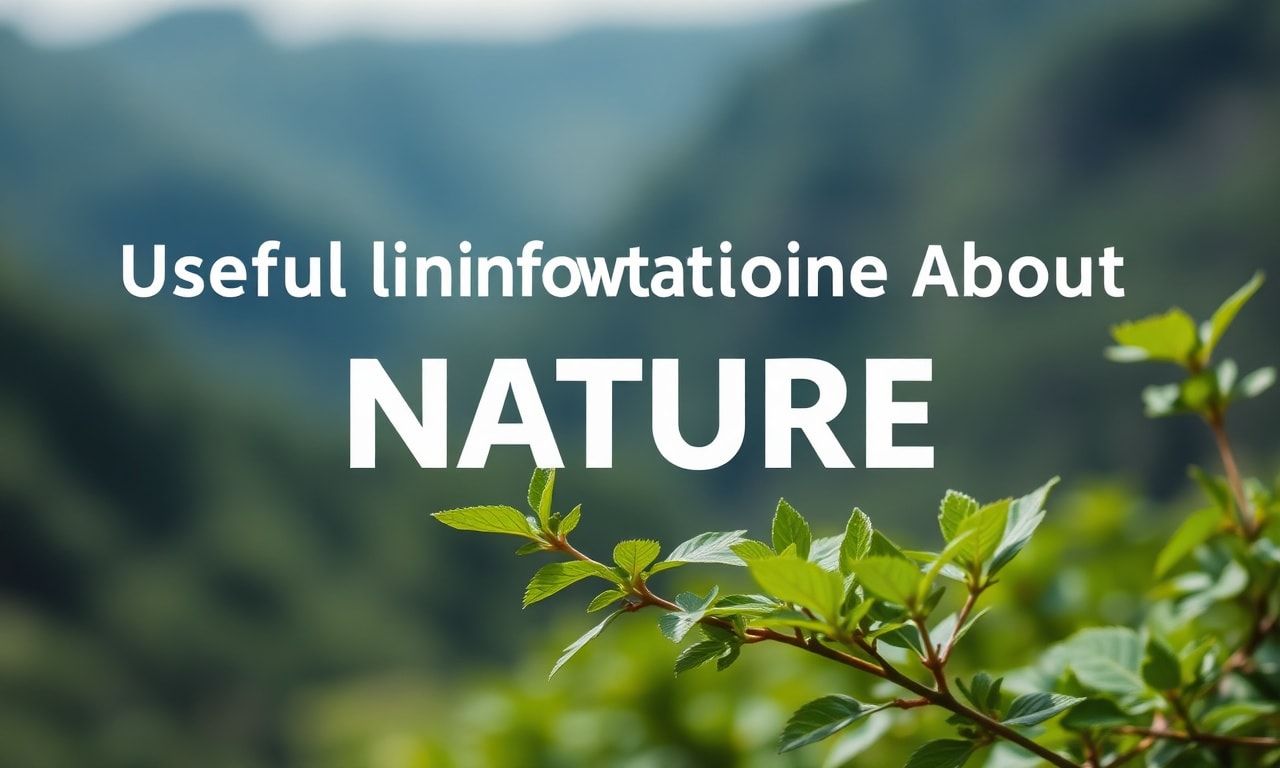 Doğa ile İlgili Faydalı Bilgiler 1 Doğa ile İlgili Faydalı Bilgiler