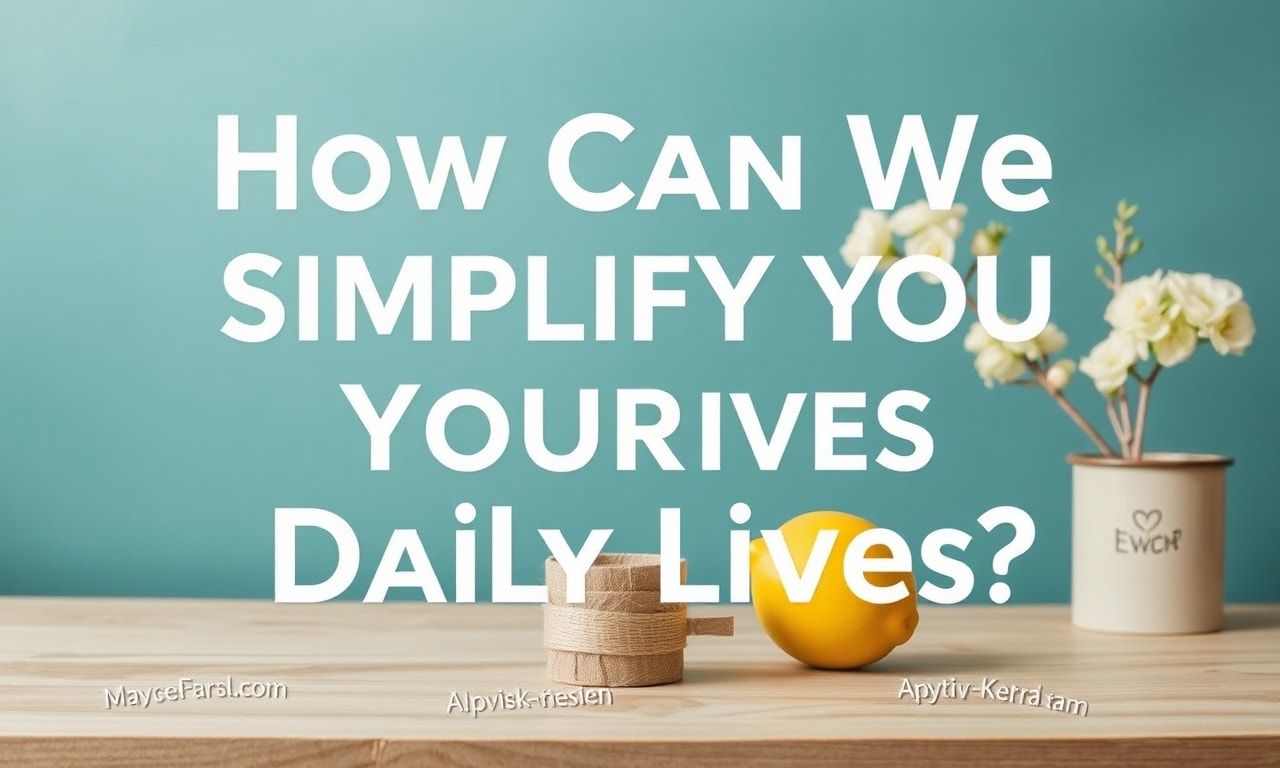 Günlük Hayatımızı Nasıl Kolaylaştırabiliriz? 1 Günlük Hayatımızı Nasıl Kolaylaştırabiliriz?