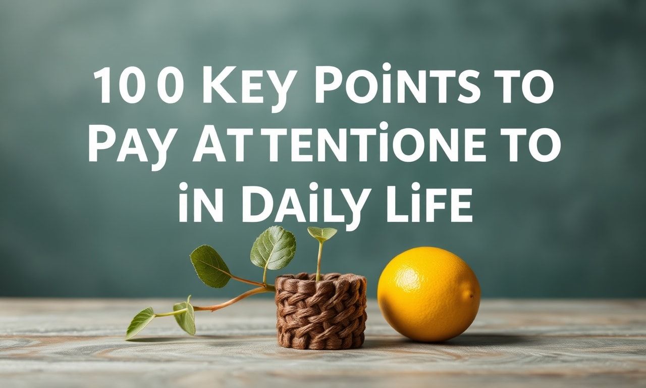 Günlük Yaşamda Dikkat Edilmesi Gereken 10 Anahtar Nokta