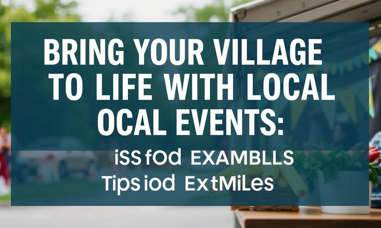 Yerel Etkinliklerle Köyünüzü Canlandırın: İpucu ve Örnekler